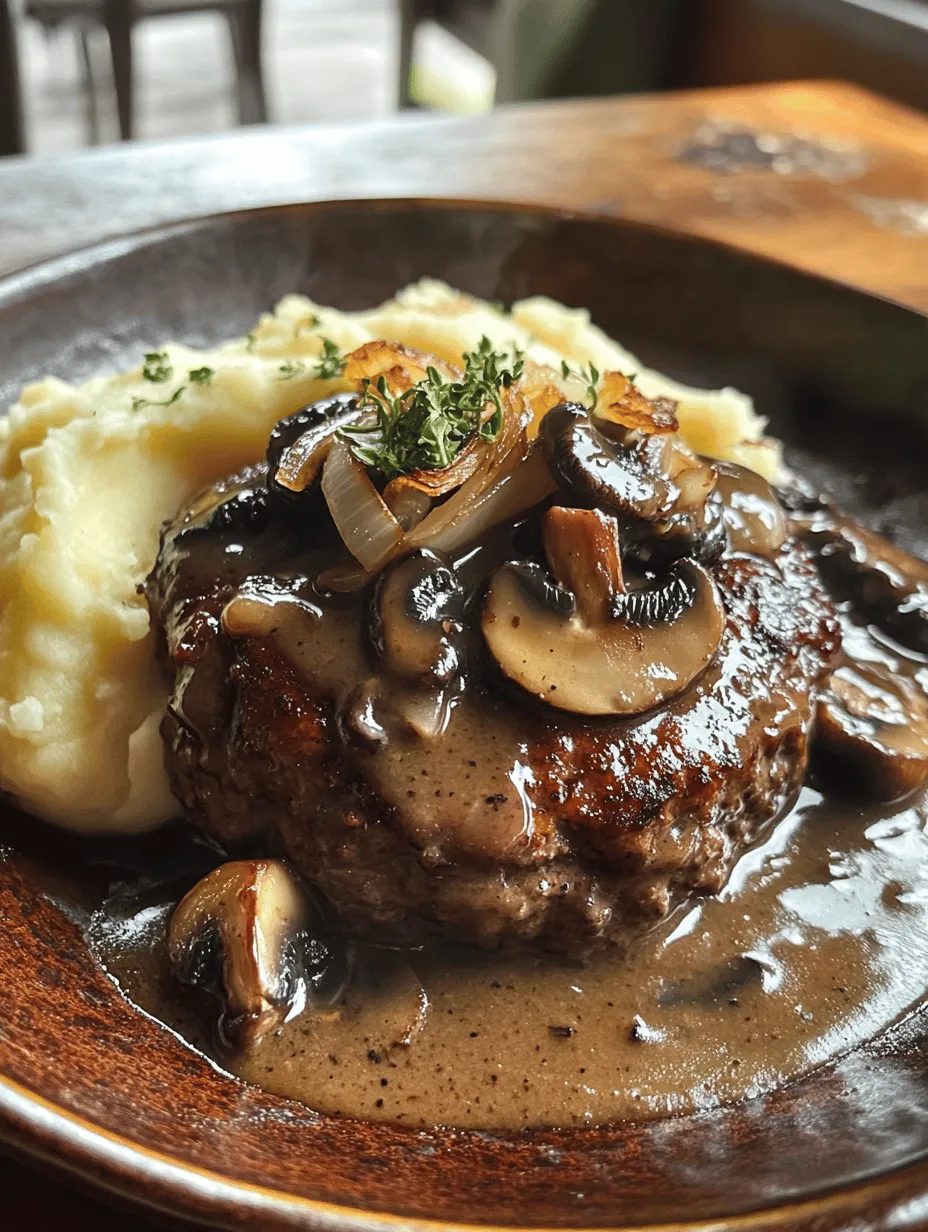 Salisbury Steak, a classic comfort food, is a dish that evokes nostalgia and satisfaction with every bite. This hearty meal consists of juicy ground beef patties smothered in a rich, savory mushroom gravy, making it perfect for family dinners or a cozy weeknight meal. The combination of tender beef and umami-packed gravy creates a delightful experience that transports you back to simpler times, whether it’s a childhood memory or a cozy evening spent with loved ones.