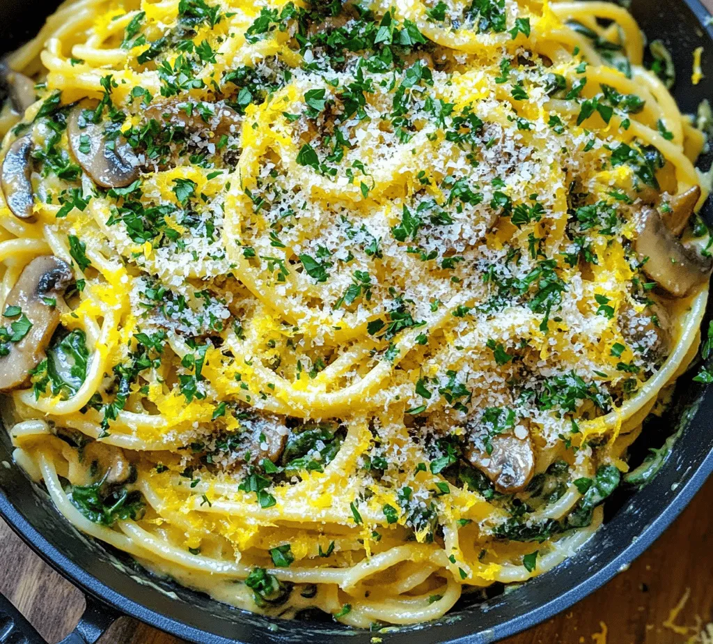 If you’re on the hunt for a quick yet indulgent meal that combines creamy, savory flavors, look no further than the Parmesan Spinach Mushroom Pasta Skillet. This delightful dish comes together in just 30 minutes, making it perfect for busy weeknights or even as a star attraction at your next dinner party. The beauty of this recipe lies not only in its flavor but also in its nutritional benefits. Spinach and mushrooms are nutritional powerhouses, and when tossed with pasta, they create a comforting dish that feels both satisfying and wholesome.