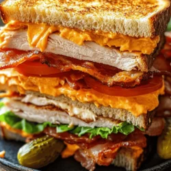 The classic triple-decker club sandwich is a culinary icon that has graced menus from casual diners to upscale bistros for decades. Renowned for its towering layers of flavor and texture, this sandwich combines the savory goodness of turkey, crispy bacon, fresh vegetables, and creamy spreads all nestled between slices of hearty bread. Its popularity can be attributed not only to its delicious taste but also to its versatility, making it a beloved choice for lunch, dinner, or even a hearty snack.