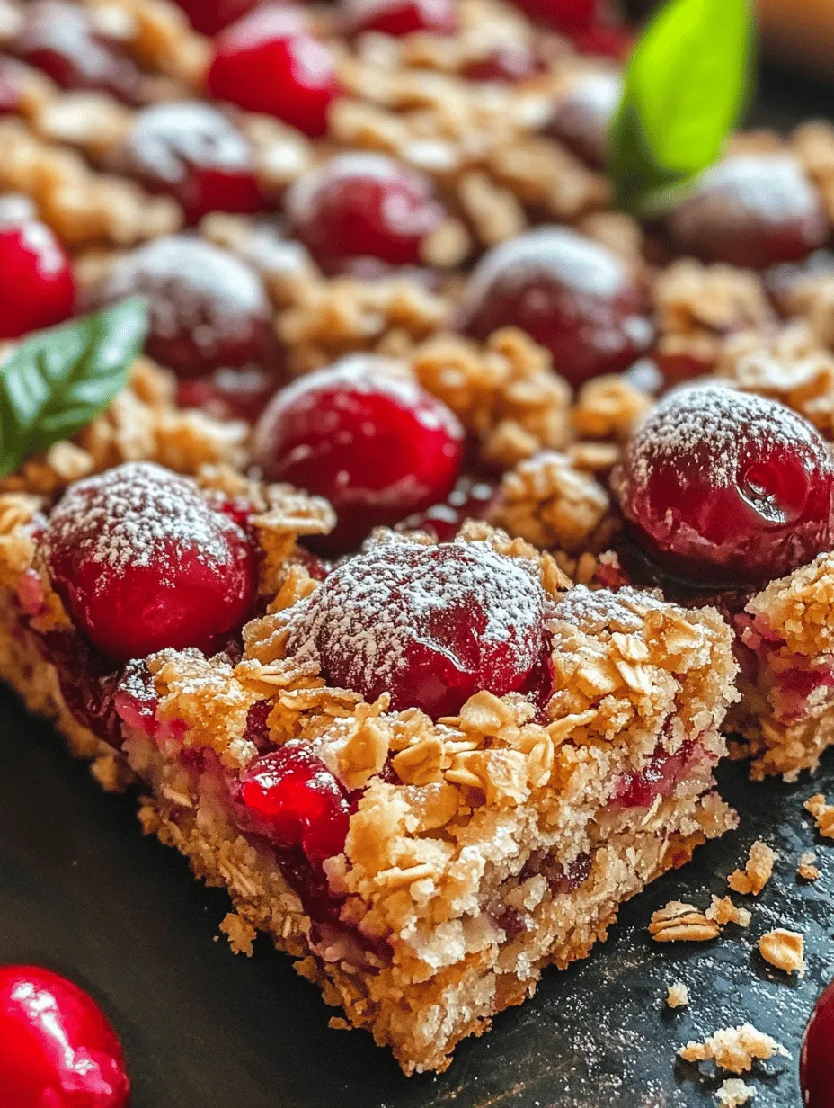 Cherry Delight Bars are a delightful dessert option that perfectly captures the essence of summer with their vibrant flavors and stunning appearance. These bars are an irresistible combination of sweet and tart cherries, encased in a buttery crust and topped with a crumbly oat mixture. Whether you’re celebrating a special occasion, hosting a backyard barbecue, or simply indulging in a sweet treat, Cherry Delight Bars are sure to impress. The versatility of using either fresh or frozen cherries allows you to enjoy this dessert year-round, making it a favorite in many households.