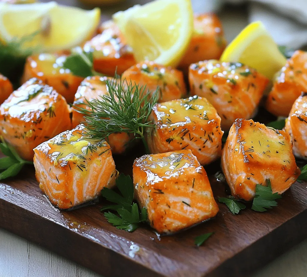 Savory Lemon Butter Salmon Bites are a delightful culinary creation that brings together the rich flavors of salmon and the vibrant zest of lemon in an easy-to-prepare dish. Perfect for both casual weeknight dinners and elegant gatherings, these salmon bites are a versatile addition to any meal repertoire. The dish showcases the delicate balance of flavors, where the buttery richness intertwines beautifully with the tangy brightness of fresh lemon juice and zest. This combination not only tantalizes the taste buds but also elevates the presentation, making it an eye-catching choice for entertaining guests or simply treating yourself to a gourmet experience at home.