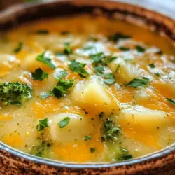 Cheesy Broccoli Potato Bliss Soup Recipe