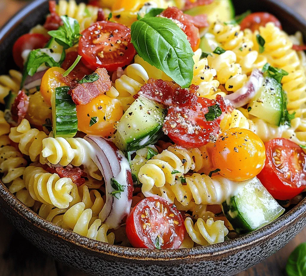 To create the perfect BLT Pasta Salad Fiesta, it's essential to understand the role of each ingredient in contributing to the dish's overall flavor profile. Here’s a closer look at what goes into this mouthwatering salad: