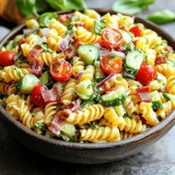 BLT Pasta Salad Fiesta: A Fresh and Flavorful Twist on a Classic Favorite