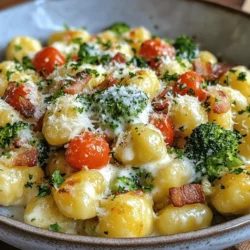 If you’re searching for a dish that embodies comfort while delivering a burst of flavor, look no further than Cheesy Bliss: Boursin, Bacon & Broccoli Gnocchi. This delightful recipe combines creamy Boursin cheese with crispy bacon and vibrant broccoli, creating a meal that is both hearty and satisfying. The richness of the creamy cheese perfectly complements the salty, savory notes of the bacon, while the broccoli adds a fresh and healthy element to the dish.