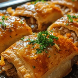 In the enchanting world of savory pastries, few delights can match the comfort and satisfaction of the Savory Chicken & Mushroom Delight Pastry. This exquisite dish marries tender shredded chicken with earthy mushrooms, all enveloped in a rich, creamy sauce and encased in flaky puff pastry. Perfect for family gatherings or a cozy night in, this recipe offers a culinary experience that is both indulgent and comforting.