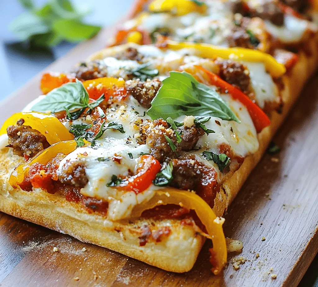 Introducing the Sub Sandwich French Bread Pizza, a delightful fusion dish that brings together the best elements of pizza and the beloved sub sandwich. This easy-to-make meal is not only versatile but also a crowd-pleaser, making it perfect for family dinners, parties, or casual gatherings with friends. Imagine a crispy, golden-brown base of French bread topped with zesty marinara sauce, melted cheese, and a variety of toppings that suit your taste buds. This dish allows you to explore a world of flavors while enjoying the comforting textures of both pizza and subs.