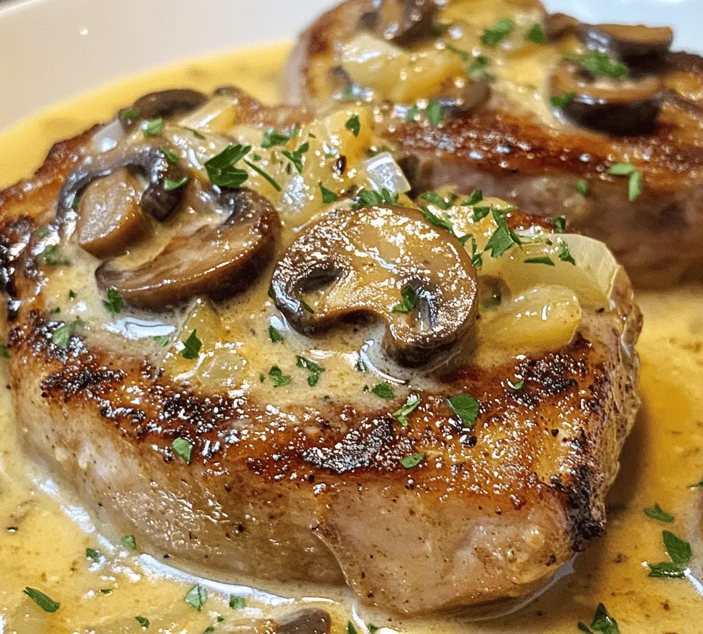 When it comes to comfort food, few dishes can compete with a plate of Creamy Mushroom Bliss Pork Chops. This delightful recipe combines the savory richness of bone-in pork chops with a luscious, creamy mushroom sauce that is sure to warm your heart and satisfy your taste buds. The velvety texture of the sauce paired with the juicy pork chops creates a culinary experience that feels like a warm hug on a plate, making it perfect for weeknight dinners or special occasions alike.