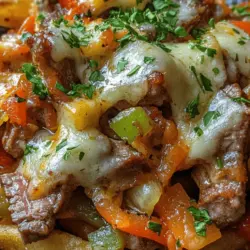 Philly Steak Cheese Fries are a mouthwatering fusion of two beloved comfort foods—the classic French fry and the iconic Philly cheesesteak. This dish brings together crispy, golden fries topped with savory, tender ribeye steak, melted cheese, and an array of delectable toppings that can be customized to suit your palate. The appeal of Philly Steak Cheese Fries lies in their ability to deliver an indulgent experience that satisfies cravings while also allowing for gourmet flair.