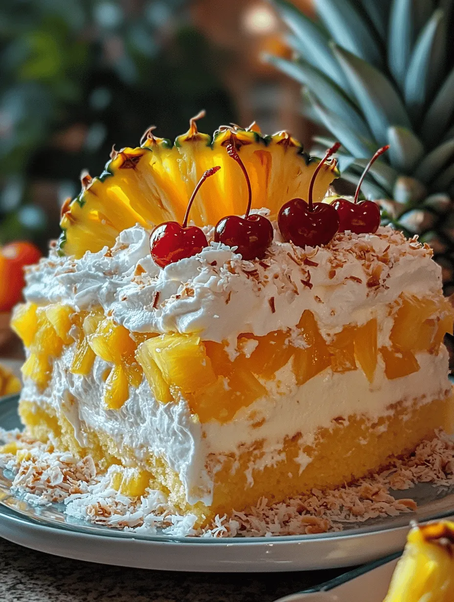 Pineapple Heaven Cake is not just a dessert; it is a slice of sunshine on your plate. Its origins can be traced back to various tropical regions where fresh fruits are abundant and often inspire local cuisines. This cake embodies the spirit of tropical desserts, where the combination of fruit and light cake creates a refreshing and satisfying experience.