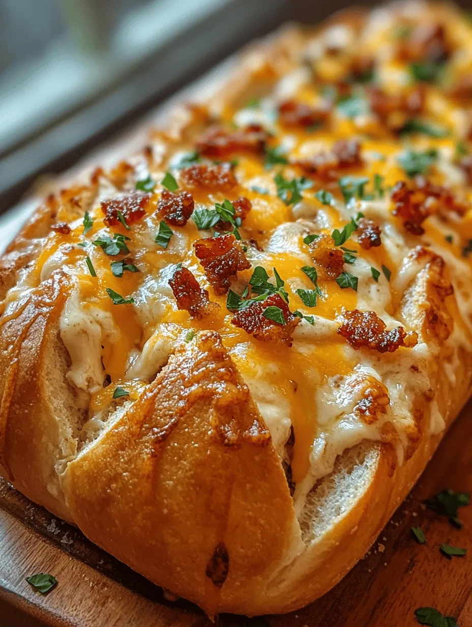 In the realm of comfort food, few dishes can rival the hearty satisfaction of Chicken Bacon Ranch Stuffed Bread. This delightful creation marries the warm, chewy goodness of crusty bread with a rich and savory filling that is sure to please any crowd. Whether you’re hosting a game day party, enjoying a cozy family dinner, or simply craving a delicious snack, this stuffed bread recipe fits the bill perfectly. The combination of flavors and textures—crispy bread, tender chicken, savory bacon, and creamy ranch dressing—makes for a culinary experience that is both comforting and indulgent.