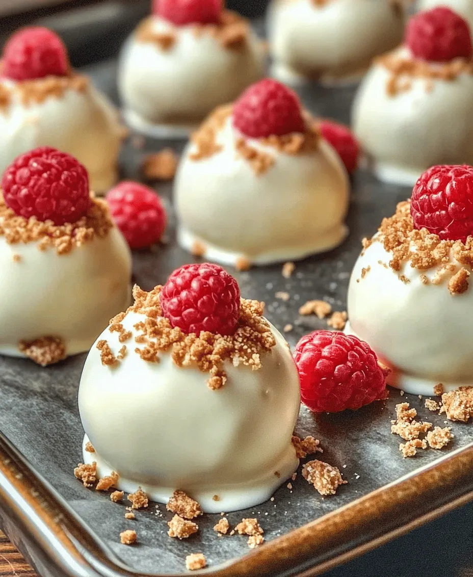 If you're on the lookout for a delightful dessert that combines the rich creaminess of cheesecake with a burst of fresh fruit, look no further than White Chocolate Raspberry Cheesecake Balls. These bite-sized treats are not only visually appealing but also a sensory delight, offering an irresistible balance of flavors. The smooth and creamy cheesecake base melds beautifully with the tartness of fresh raspberries, all enveloped in a luscious white chocolate coating.