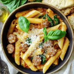 Tomato Spinach Sausage Pasta: A Hearty and Flavorful Meal