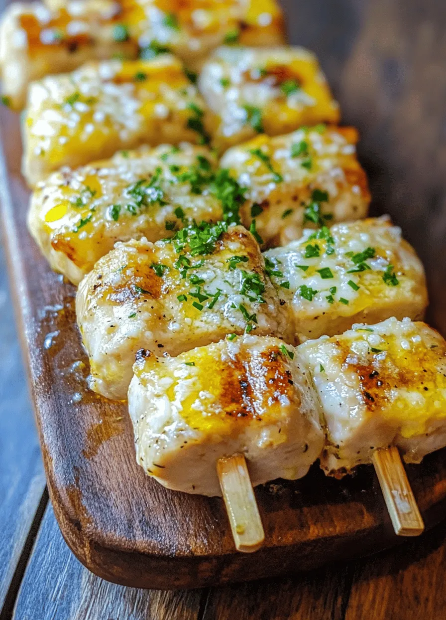 Garlic Parmesan Chicken Skewers are not just a meal; they're an experience that brings together the savory delight of grilled chicken with the rich, aromatic flavors of garlic and Parmesan cheese. This dish is perfect for summer barbecues, weeknight dinners, or even meal prep for those busy days ahead. The combination of juicy chicken, robust garlic, and nutty Parmesan creates a flavor profile that is both comforting and sophisticated, appealing to a wide range of palates.