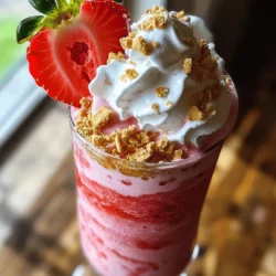 If you're looking for a deliciously indulgent treat that encapsulates the essence of summer and the comforting feel of a classic dessert, the strawberry cheesecake milkshake is the perfect choice. This delightful beverage combines the creamy richness of cheesecake with the refreshing sweetness of strawberries, resulting in a drink that is both satisfying and invigorating. In just five minutes, you can whip up this quick and easy dessert or snack that is sure to please anyone who takes a sip.