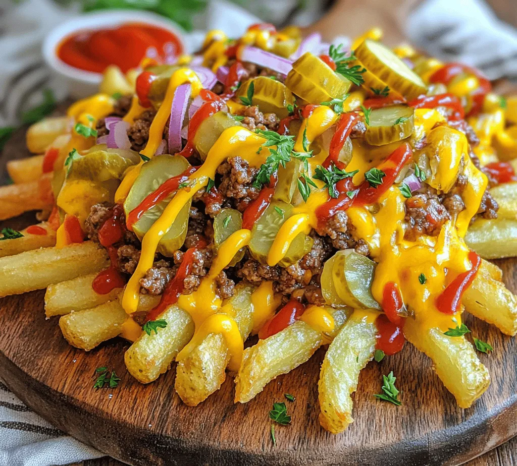 Imagine a dish that combines the hearty satisfaction of a juicy cheeseburger with the crispy, golden goodness of French fries. Welcome to the world of Cheeseburger Fries—a delectable comfort food that brings together two all-time favorites into one irresistible meal. This creative fusion is perfect for any occasion, whether it's a casual family dinner, a game day snack, or a fun gathering with friends. With a simple preparation process, these Cheeseburger Fries will delight both kids and adults alike, making them an instant hit at the dining table.