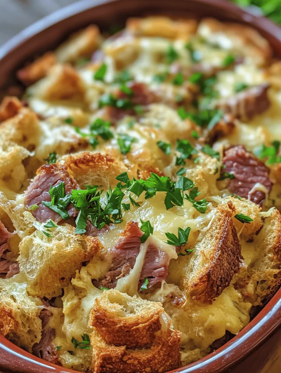 If you're a fan of the classic Reuben sandwich, then you're in for a delightful treat with the Reuben Casserole Bake—a comforting twist on the traditional favorite. This dish combines all the beloved flavors of the Reuben sandwich, including corned beef, sauerkraut, Swiss cheese, and a creamy dressing, into a hearty casserole that is perfect for family dinners, potlucks, or even a cozy night in. The beauty of the Reuben Casserole lies in its simplicity; it's an easy-to-prepare dish that requires minimal effort while delivering maximum flavor.