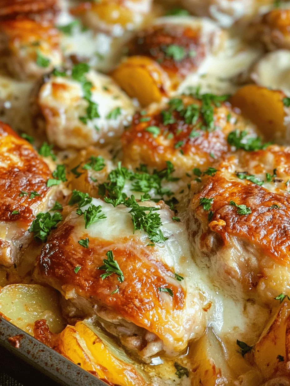 In the heart of home cooking, few dishes evoke the warmth and comfort of a Savory Chicken and Potato Bake. This delightful recipe combines tender chicken thighs with creamy, dreamy potatoes, creating a meal that is not only satisfying but also incredibly easy to prepare. Whether you’re hosting a family gathering or simply looking to enjoy a cozy evening at home, this dish is sure to impress. The marriage of flavors, textures, and aromas will have everyone at the table asking for seconds.