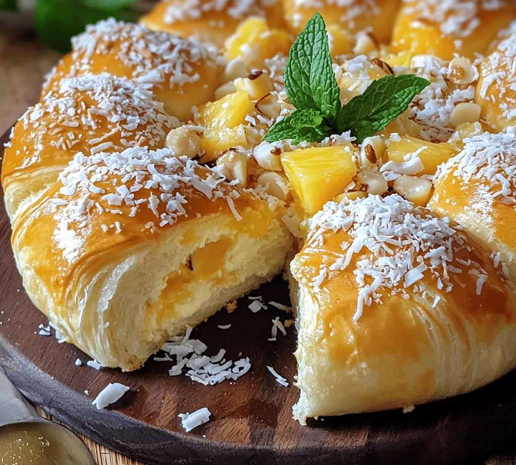 If you're looking for a delightful dessert that transports you straight to a tropical paradise, look no further than the Golden Tropical Cheesecake Danish. This recipe combines the rich, creamy texture of cheesecake with the sweet and vibrant flavors of the tropics, creating a treat that is both indulgent and refreshing. The star of this recipe is the use of King's Hawaiian Sweet Rolls, which provide a soft, sweet base that perfectly complements the luscious cheesecake filling.