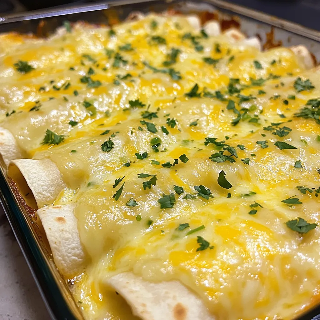 Delve into the heart of Mexican cuisine with this delightful recipe for Cheesy White Chicken Enchiladas. This dish offers a creamy and cheesy take on traditional enchiladas, making it a comforting choice for family dinners or gatherings with friends. Enchiladas have long been a staple in Mexican households, treasured for their versatility and rich flavors. While classic enchiladas typically feature a robust red sauce, this variation elevates the dish to new heights with a velvety white sauce and a medley of cheeses that create an irresistible combination of textures and tastes.