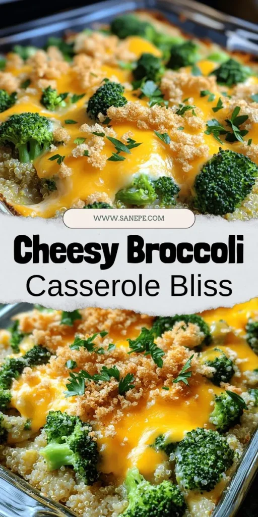 Discover the ultimate comfort food with our Cheesy Broccoli Delight Casserole! This nutritious and delicious dish combines fresh broccoli, creamy cheese, and wholesome ingredients for a satisfying meal perfect for family gatherings or busy weeknights. Easy to prepare and packed with flavor, this casserole is a must-try in your kitchen. Click through to explore the step-by-step recipe and make this delightful dish a new staple in your home!