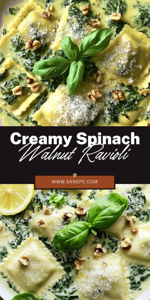 Elevate your pasta night with this creamy spinach and walnut ravioli sauce recipe! Packed with nutritional benefits from fresh spinach and crunchy walnuts, this quick-to-make sauce is perfect for busy evenings. With rich flavors and simple ingredients, you'll create a dish that delights your taste buds and impresses your guests. Ready to savor this delicious sauce? Click through to explore the full recipe and transform your dinner experience!