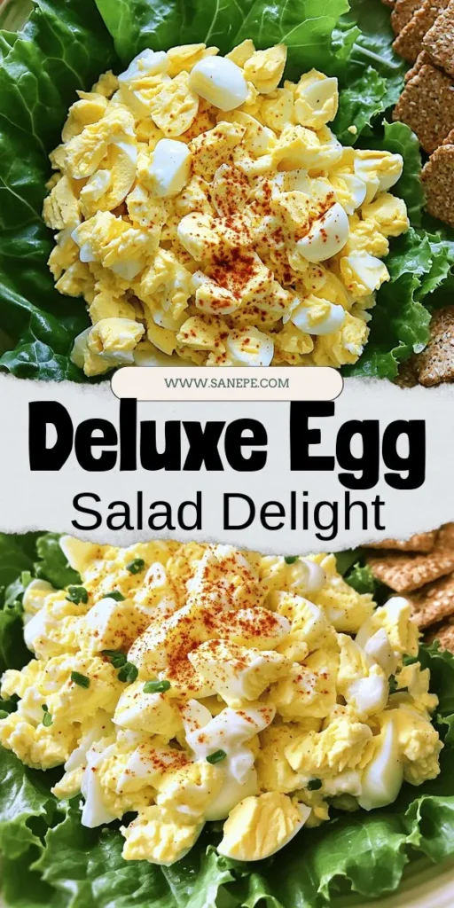 Elevate your lunch game with this Deluxe Classic Egg Salad Recipe! Combining creamy mayonnaise and tangy Greek yogurt, this dish is packed with flavor and nutrition. Loaded with fresh veggies and herbs for added crunch and brightness, it's perfect for any occasion—from picnics to brunch. Discover the step-by-step instructions to create this satisfying dish, and impress your guests with your culinary skills. Click through for the full recipe and tips!