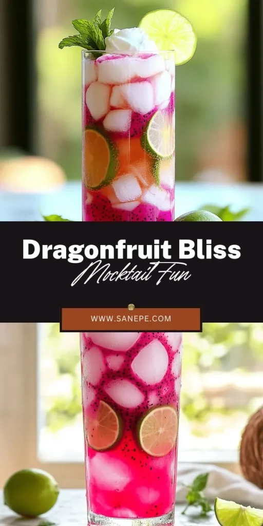 Elevate your next gathering with the Dragonfruit Bliss Mocktail, a refreshing non-alcoholic drink that's perfect for any occasion. This vibrant cocktail combines the sweetness of dragonfruit, zesty lime, and bubbly sparkling water for a delightful experience. Discover the simple steps to whip up this colorful masterpiece in your kitchen. Click through to explore the full recipe and impress your friends with this exotic, guilt-free treat!