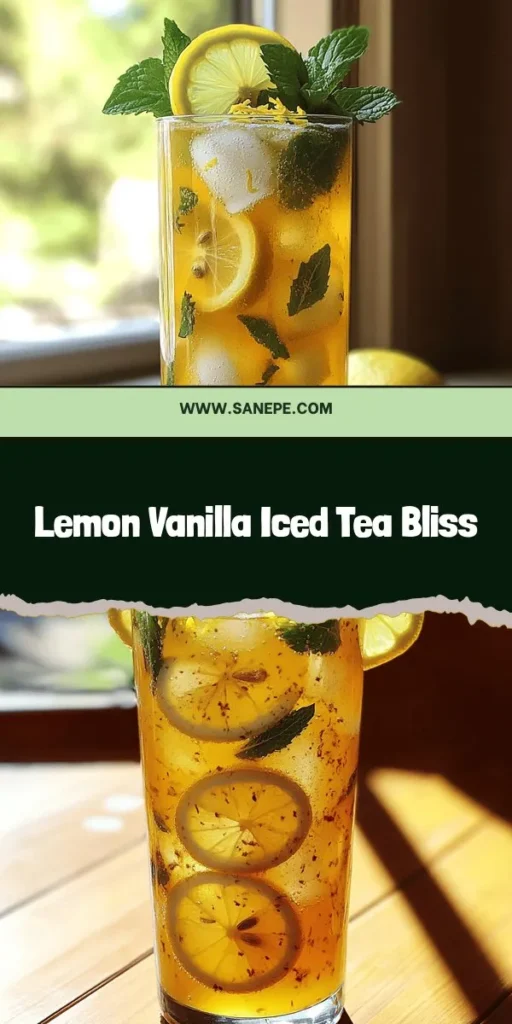 Quench your thirst with a refreshing twist: Lemon Vanilla Iced Tea! This delightful recipe perfectly balances tangy lemon and sweet vanilla for a summer drink that's easy to make and deliciously satisfying. Discover the simple steps to brew this invigorating beverage, plus tips for customization and serving suggestions that will wow your guests. Dive into the world of refreshing beverages and elevate your gatherings with this must-try iced tea!