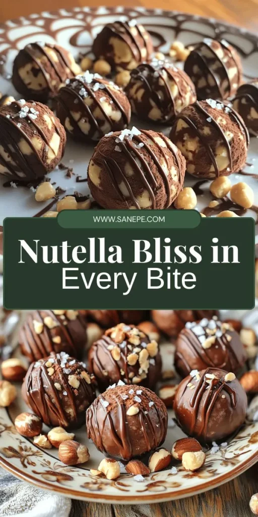 Indulge in the ultimate dessert with Nutella Bliss Truffles, a decadent no-bake treat that's perfect for any occasion. Combining creamy Nutella, graham crackers, and a hint of hazelnuts, these truffles offer rich, chocolate-hazelnut flavor in every bite. Whether for a party, holiday celebration, or a thoughtful gift, these easy-to-make truffles will impress everyone. Click to discover the full recipe and treat yourself or your loved ones today!