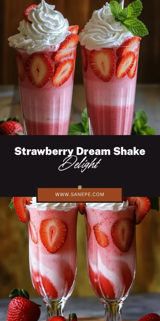 Satisfy your sweet cravings with a delicious Strawberry Dream Milkshake! This refreshing treat combines fresh strawberries, creamy vanilla ice cream, and milk for a delightful blend that echoes summer vibes. Perfect for any occasion, it's a fun way to enjoy the health benefits of strawberries while indulging in a creamy classic. Ready to whip up this delightful drink? Click through to discover the easy recipe and tips for the perfect milkshake!