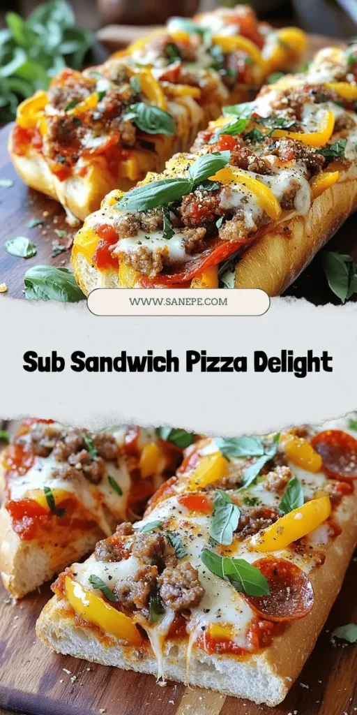 Discover the deliciousness of Sub Sandwich French Bread Pizza with this easy and versatile recipe! Perfect for family dinners or gatherings, this dish combines crispy French bread with zesty marinara, gooey cheese, and your choice of toppings. Get creative and customize your pizza to suit everyone's tastes. Click through to explore the full recipe and start your culinary adventure today! Enjoy a delightful fusion of flavors that will please any crowd.