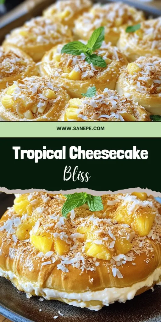 Indulge in the flavors of paradise with the Golden Tropical Cheesecake Danish! This delectable recipe combines creamy cheesecake with crushed pineapple, shredded coconut, and macadamia nuts, all nestled in soft King's Hawaiian Sweet Rolls. Perfect for brunch or a sweet treat any time, you'll love every tropical bite. Click through to explore this mouthwatering recipe and bring a slice of the tropics to your kitchen today!