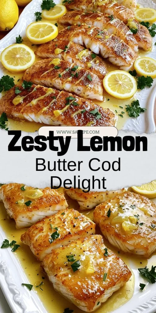 Discover the mouthwatering flavors of Lemon Butter Sautéed Cod, a delightful dish that's as healthy as it is delicious. Made with fresh cod, zesty lemon, and creamy butter, this recipe is perfect for a weeknight dinner or a special occasion. Learn how to bring out the best in your ingredients and impress your family with this easy-to-follow guide. Click through to explore the full recipe and elevate your culinary skills with this yummy seafood delight!