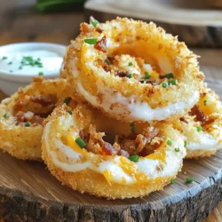 Onion rings have long been a beloved snack and appetizer at restaurants and backyard barbecues alike. Their crispy exterior and tender interior make them an irresistible treat for many. While the classic onion ring is delightful on its own, the culinary world is always ripe for innovation. Enter the Cheesy Bacon Onion Rings – a mouthwatering twist that elevates this classic snack to a whole new level. By incorporating gooey cheese and crispy bacon, these onion rings not only enhance the flavor but also provide an exciting texture that is sure to satisfy any craving.