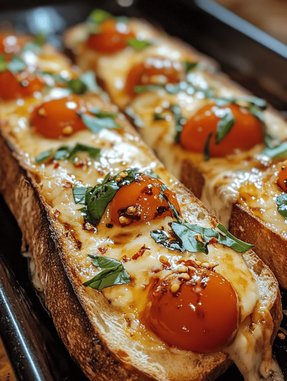 Indulging in a delightful combination of flavors, Cheesy Garlic Caprese Bread takes the classic Caprese salad and transforms it into a mouthwatering appetizer or side dish. This recipe is a celebration of vibrant ingredients, featuring the rich creaminess of mozzarella, the sweetness of ripe cherry tomatoes, and the aromatic freshness of basil—all harmoniously blended with the robust essence of garlic. Whether you're serving it at a dinner party, a casual get-together, or simply enjoying it for a cozy night in, this dish is sure to be a crowd-pleaser.