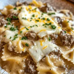 If you’re on the hunt for a comforting and satisfying dish that can easily become a family favorite, look no further than Creamy Beef and Bowtie Pasta. This delightful meal marries the richness of creamy sauce with the hearty goodness of ground beef and the unique texture of bowtie pasta. It’s a dish that not only warms the heart but also fills the stomach, making it ideal for a cozy dinner after a long day. With its creamy texture and robust flavors, this recipe is sure to please even the pickiest eaters at your table.