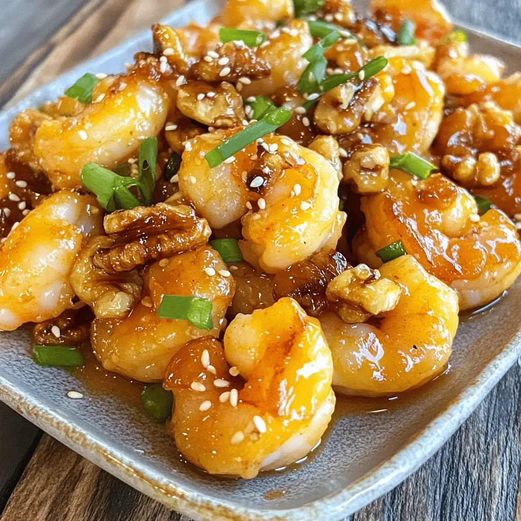 Honey Walnut Shrimp is a captivating dish that beautifully embodies the essence of Chinese-American cuisine. With its delightful combination of crispy shrimp, a sweet and sticky honey sauce, and crunchy caramelized walnuts, this dish has earned its place as a beloved staple in many takeout restaurants across the United States. The balance of flavors and textures—the juicy, tender shrimp paired with the rich sweetness of honey and the nutty crunch of walnuts—creates a culinary experience that is both indulgent and satisfying. Whether served as a delectable appetizer or a stunning main course, Honey Walnut Shrimp is sure to impress your guests and tantalize your taste buds.