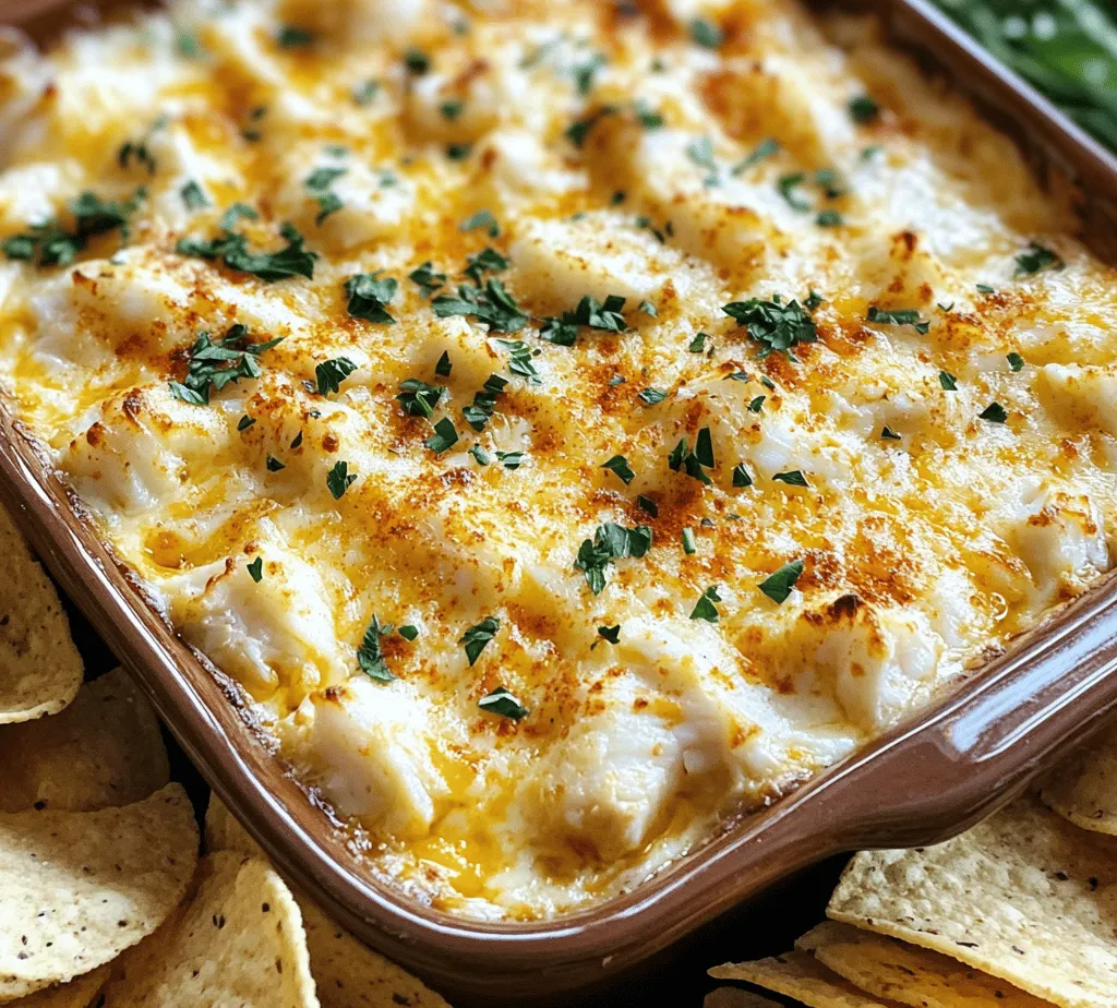 The Cheesy Baked Hot Crab Dip is more than just an appetizer; it's a creamy, flavorful experience that brings people together. Whether you are hosting a lively gathering, cheering for your favorite team on game day, or enjoying a cozy evening at home, this dip is a guaranteed crowd-pleaser. With its rich amalgamation of tender crab meat, velvety cheeses, and zesty spices, this dish elevates any occasion and tantalizes the taste buds.