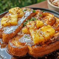 French toast is a beloved breakfast dish enjoyed by many across the globe. Its delightful combination of soft bread soaked in a rich custard and then lightly browned on a skillet makes it a comforting choice for both leisurely weekend mornings and special occasions. While traditional French toast recipes have their charm, there’s always room for creativity in the kitchen, and that’s where the Tropical Hawaiian Roll French Toast comes in. This recipe offers a delicious twist by using Hawaiian sweet rolls, transforming the classic dish into a tropical delight that captures the essence of island vibes.