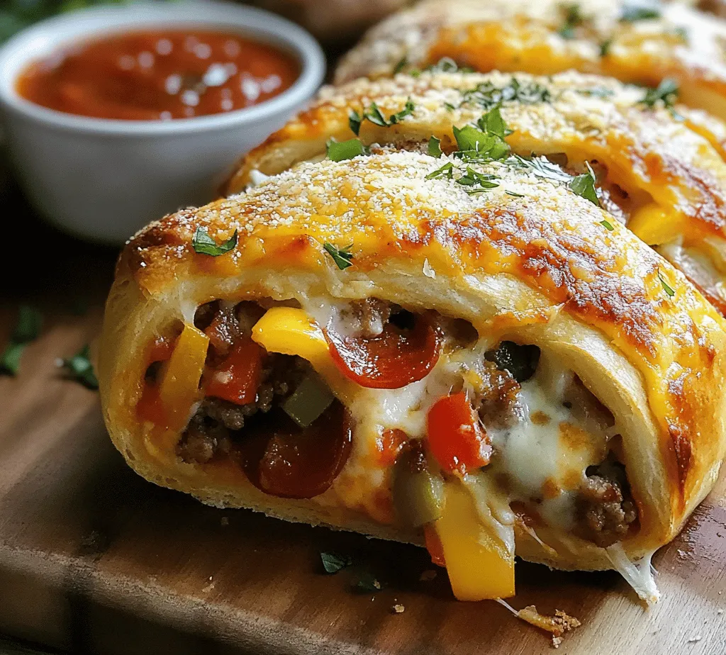 Stromboli is more than just a meal; it’s an experience that encapsulates the essence of Italian-American cuisine. This delightful dish combines the comforting familiarity of pizza with the convenience of a portable snack, making it a favorite among families and food enthusiasts alike. The appeal of Stromboli Delight lies in its perfect blend of classic pizza ingredients—think gooey cheese, savory meats, and vibrant vegetables—all enveloped in a warm, cozy dough. It’s an ideal choice for family gatherings, casual parties, or cozy nights in, offering both flavor and satisfaction in every bite.