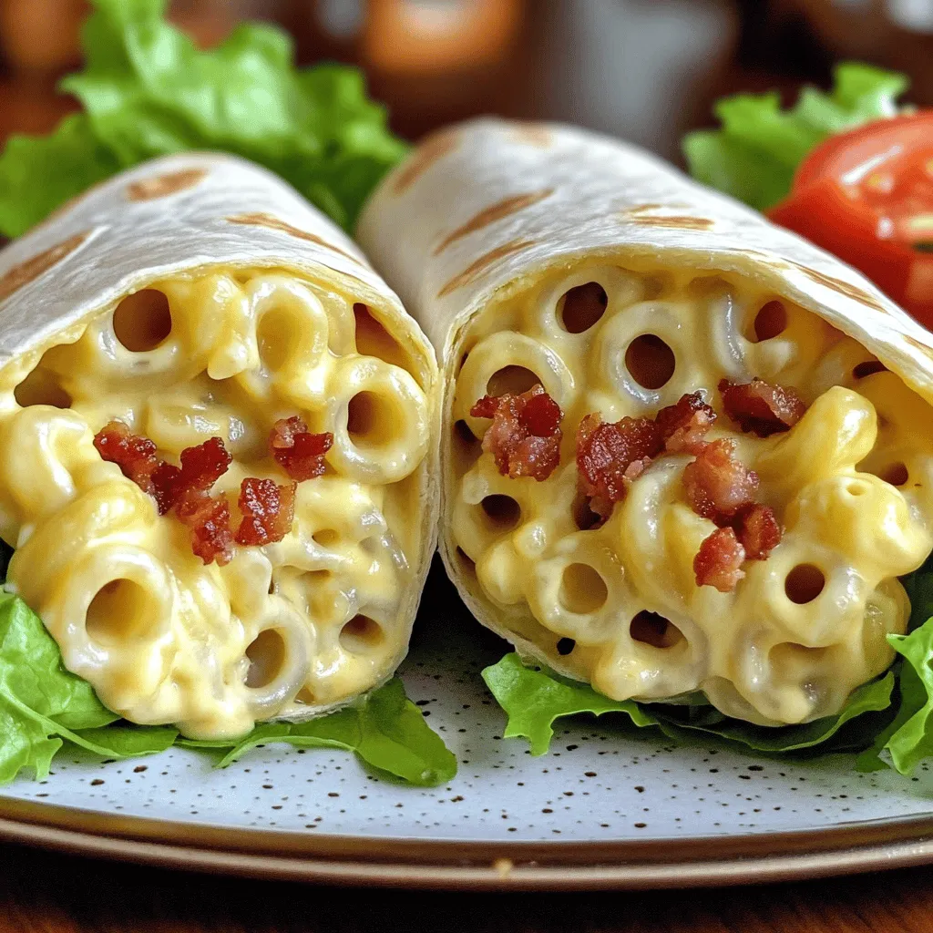 Exploring the fusion of flavors in comfort food can lead to delightful discoveries in the kitchen. One such creation is the Bacon Mac 'n' Cheese Burger Wrap. This dish combines the classic American favorites of macaroni and cheese, bacon, and juicy burgers, all wrapped up in a convenient tortilla. Whether you're hosting a casual get-together or looking for a satisfying weeknight meal, this recipe promises to deliver on flavor and comfort.