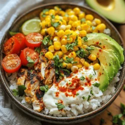 The Loaded Street Corn Chicken Rice Bowl is a delightful fusion of flavors that brings together the essence of street food with the comfort of a home-cooked meal. Inspired by the vibrant street corn dishes found in Mexican cuisine, this bowl is a celebration of fresh ingredients and bold flavors. Imagine tender chicken, sweet corn, and fluffy rice all topped with a creamy dressing and fresh garnishes—it's a dish that not only satisfies the palate but also nourishes the body.