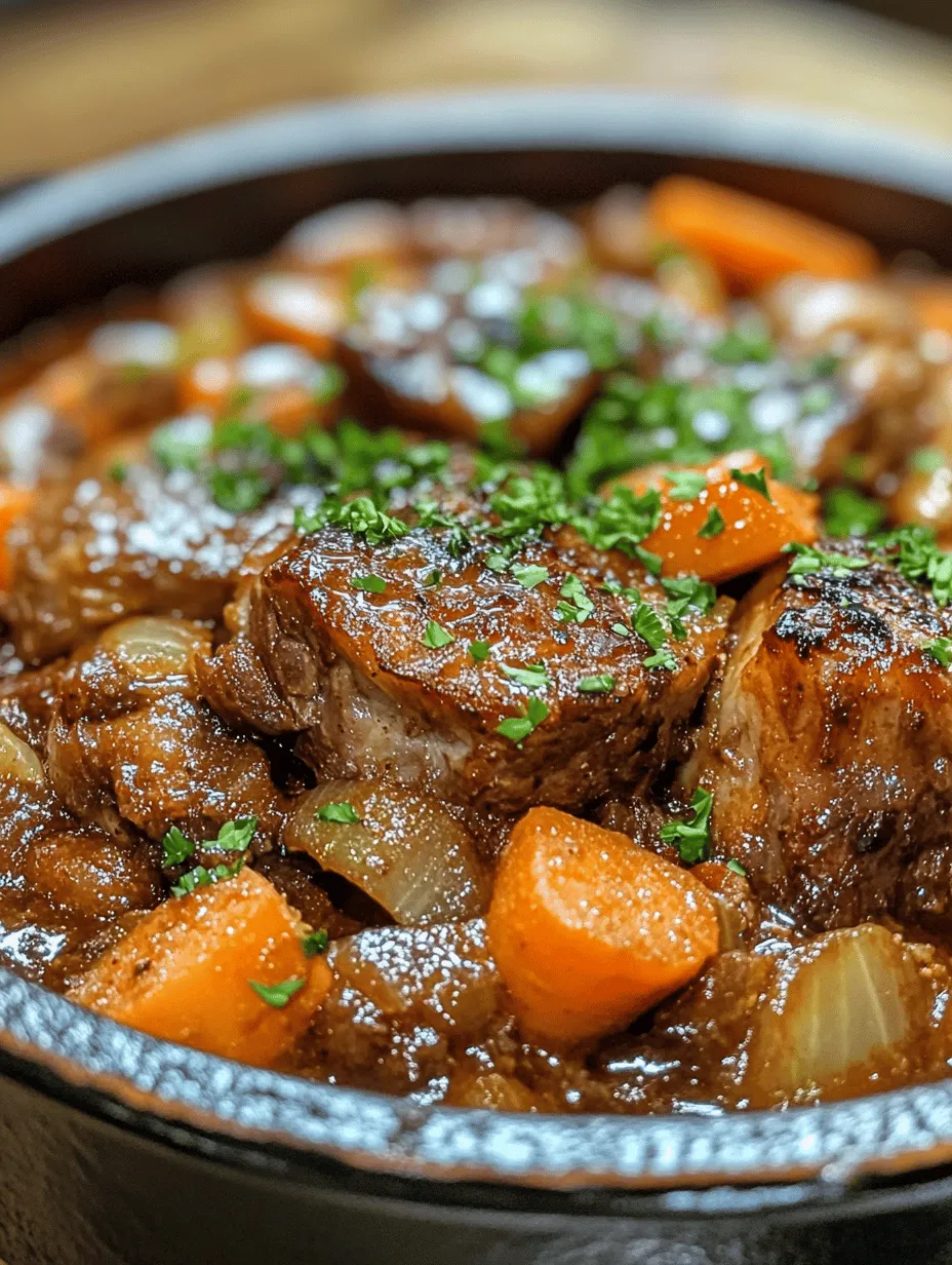 At its core, Oxtail Bourguignon is a stew that features oxtail as the primary protein, braised in a rich sauce made from red wine, beef broth, and a medley of aromatic vegetables. The significance of this dish extends beyond its delicious taste; it represents a culinary tradition that values patience and attention to detail. Traditionally, a Bourguignon is made with beef, but the use of oxtail adds a unique twist that enhances the dish's flavor profile.