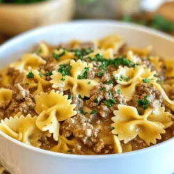 Creamy Beef and Bowtie Pasta: A Comforting Culinary Delight