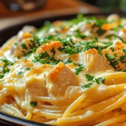 If you’re on the lookout for a dish that combines comfort, flavor, and ease of preparation, look no further than Creamy Chicken Spaghetti Delight. This dish is a quintessential representation of hearty family meals that satisfy even the pickiest of eaters. The combination of tender chicken, creamy sauce, and al dente spaghetti creates a delightful harmony that warms the soul and fills the belly. What makes this dish even more appealing is its simplicity; with just a few key ingredients and straightforward steps, you can whip up a satisfying meal in no time. Perfect for busy weeknights or family gatherings, this recipe is sure to become a staple in your culinary repertoire.