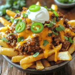 The popularity of loaded fries has surged in recent years, transforming them from a simple side dish to a star attraction on menus across the country. Cheesy Fiesta Chili Fries exemplify this trend, showcasing the versatility of fries topped with a rich blend of chili and gooey cheese. This dish not only satisfies hunger but also invites creativity, allowing cooks to tailor it to their tastes and dietary needs.