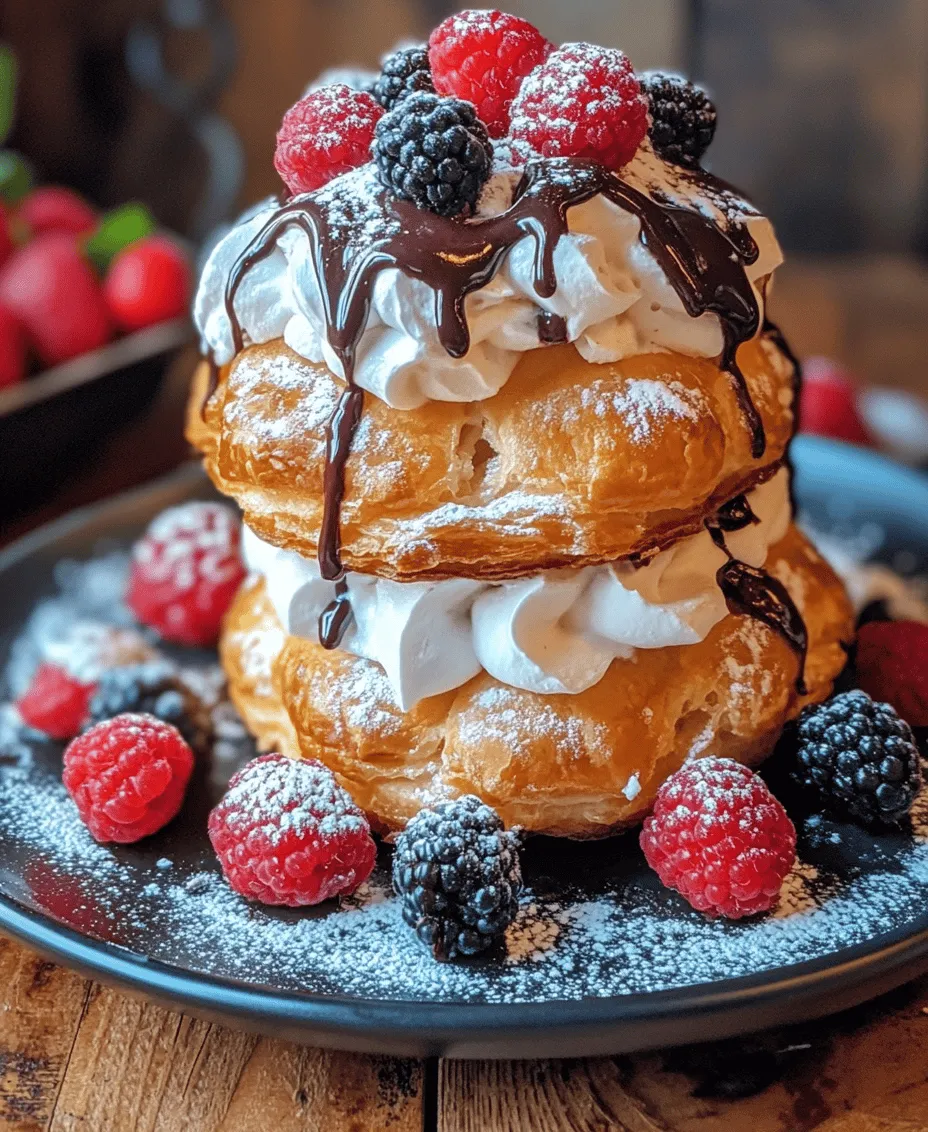 The Heavenly Cream Puff Cake is a delightful dessert that marries the ethereal lightness of choux pastry with a luscious cream filling and a decadent chocolate ganache. This cake isn't just a treat for the taste buds; it's a feast for the eyes as well, showcasing layers of airy puffs elegantly stacked and drizzled with rich chocolate. The combination of textures and flavors makes it a popular choice for celebrations and special occasions, leaving a lasting impression on anyone fortunate enough to indulge.