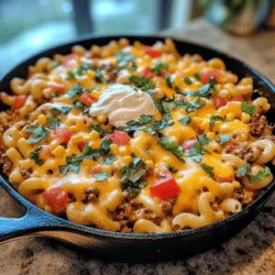 To truly appreciate what makes the Cheesy Taco Pasta Skillet so delicious, it helps to understand the role of each ingredient in the recipe. Here’s a closer look at the key components that contribute to the dish’s overall flavor and texture.