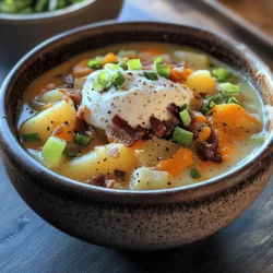 There’s something undeniably comforting about a warm bowl of loaded potato soup. This hearty dish, brimming with creamy goodness and rich flavors, has found its way into the hearts of many. The appeal of loaded potato soup lies not just in its taste but also in its ability to evoke a sense of warmth and nostalgia. It’s a dish that feels like a hug on a chilly day and brings people together around the dinner table.